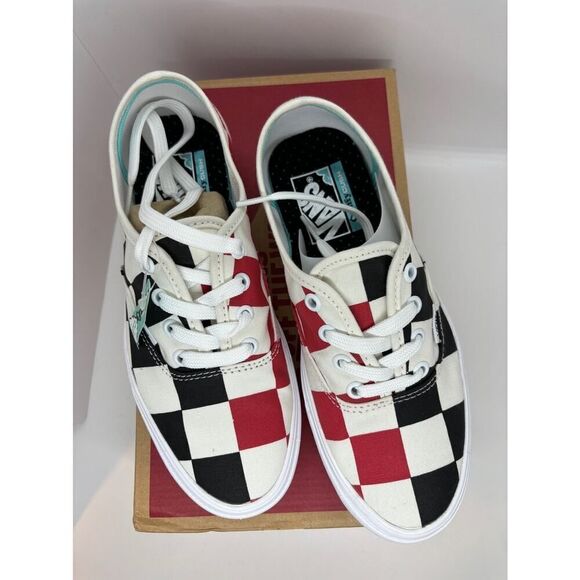 Vans Shoes - NWB VANS Red Black Half Big Checker Canvas Sneakers Comfycush W 7 M 5.5